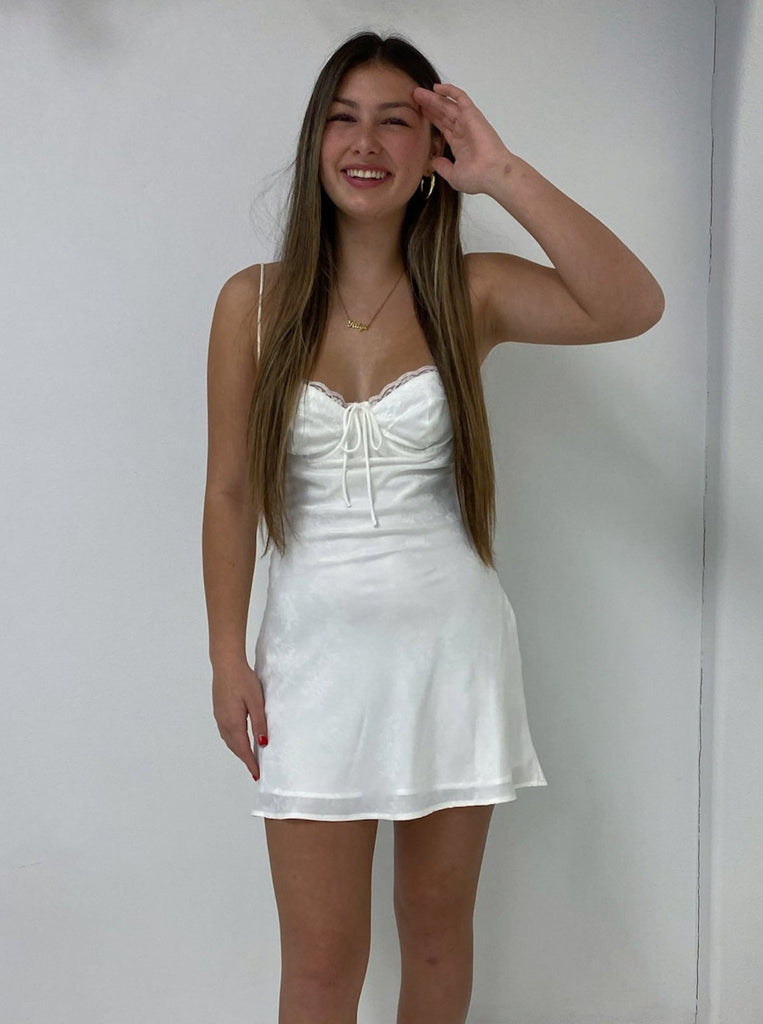 Collette Dress in White Satin
