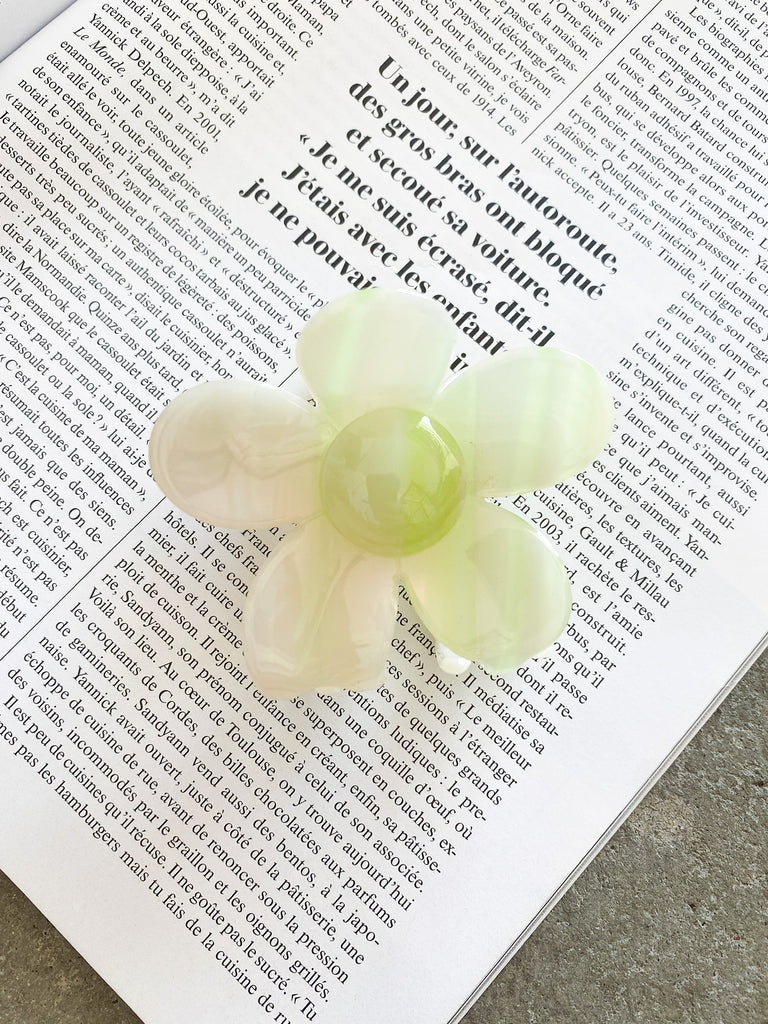 Blossom Claw Clip in Lime