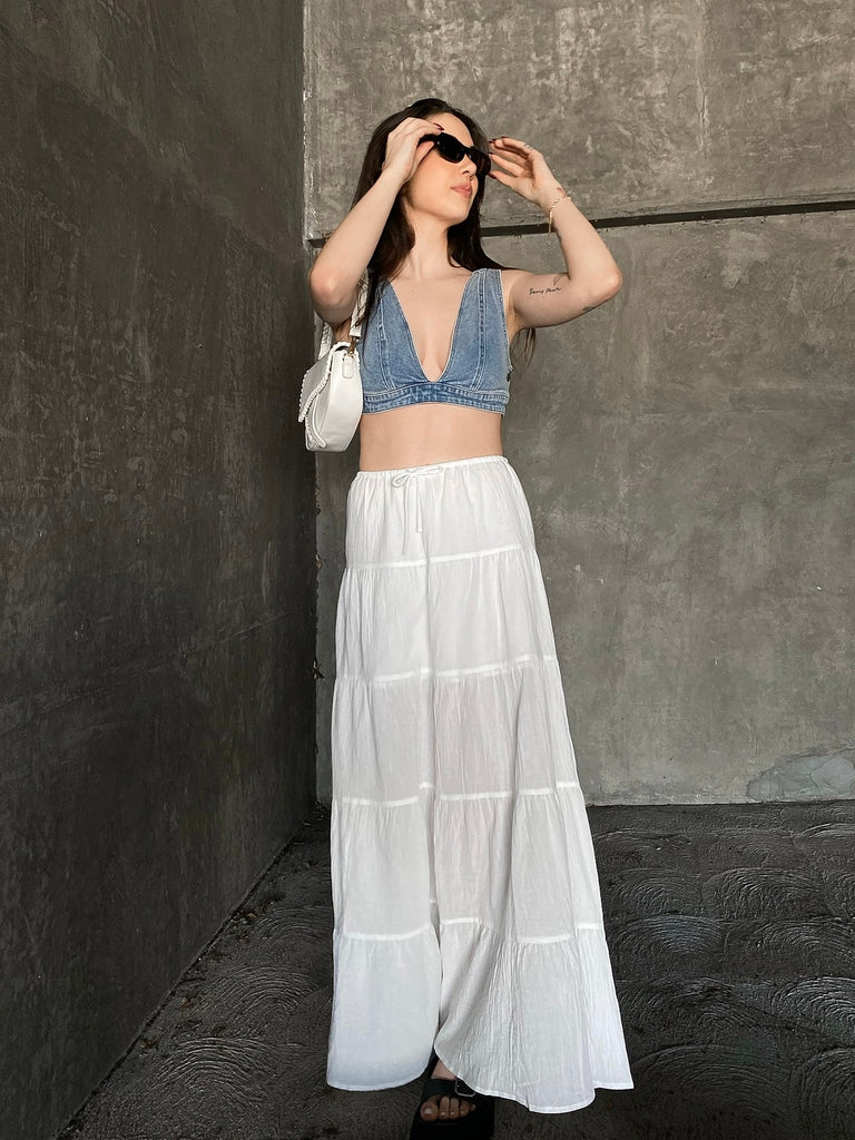 Cottage Maxi Skirt in White