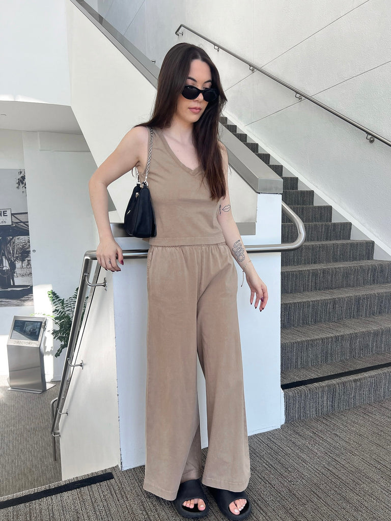Sloane V-neck Top in Iced Coffee by Z SUPPLY