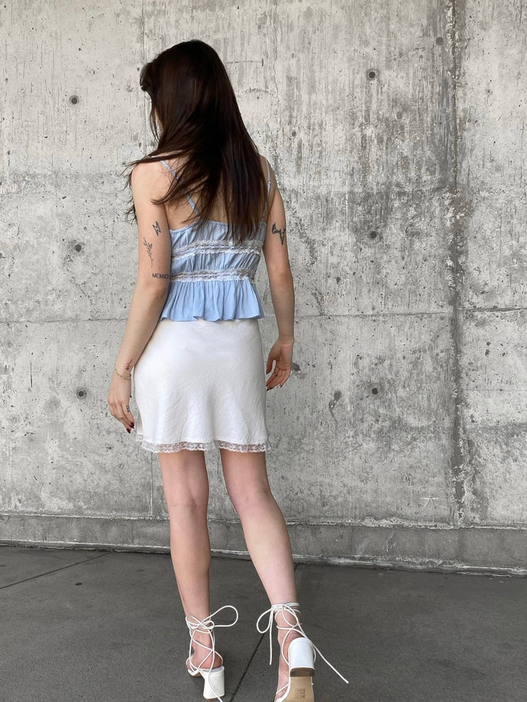 Leah Linen Mini Skirt in White