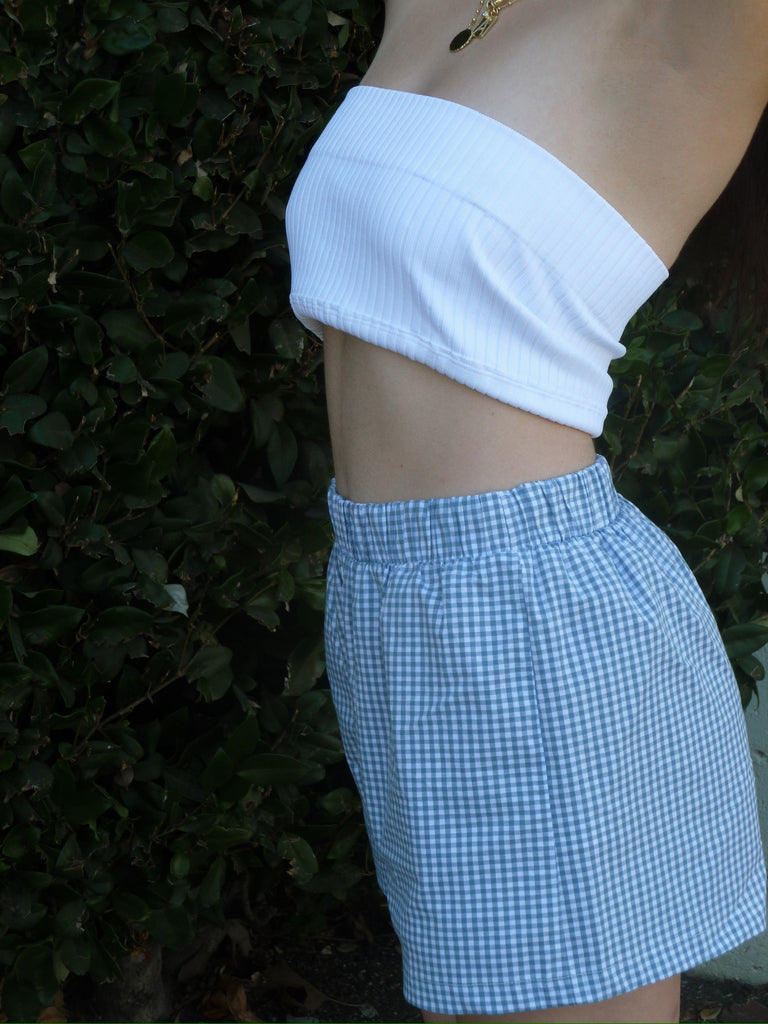 Ted Gingham Boxer Shorts in Blue