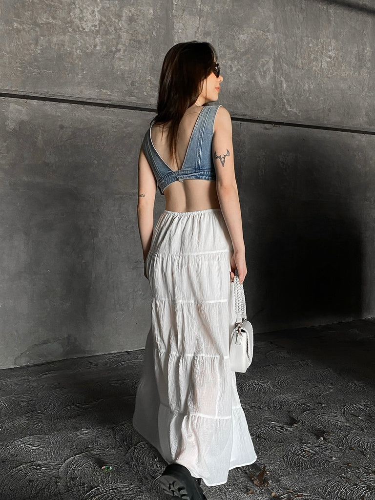 Cottage Maxi Skirt in White