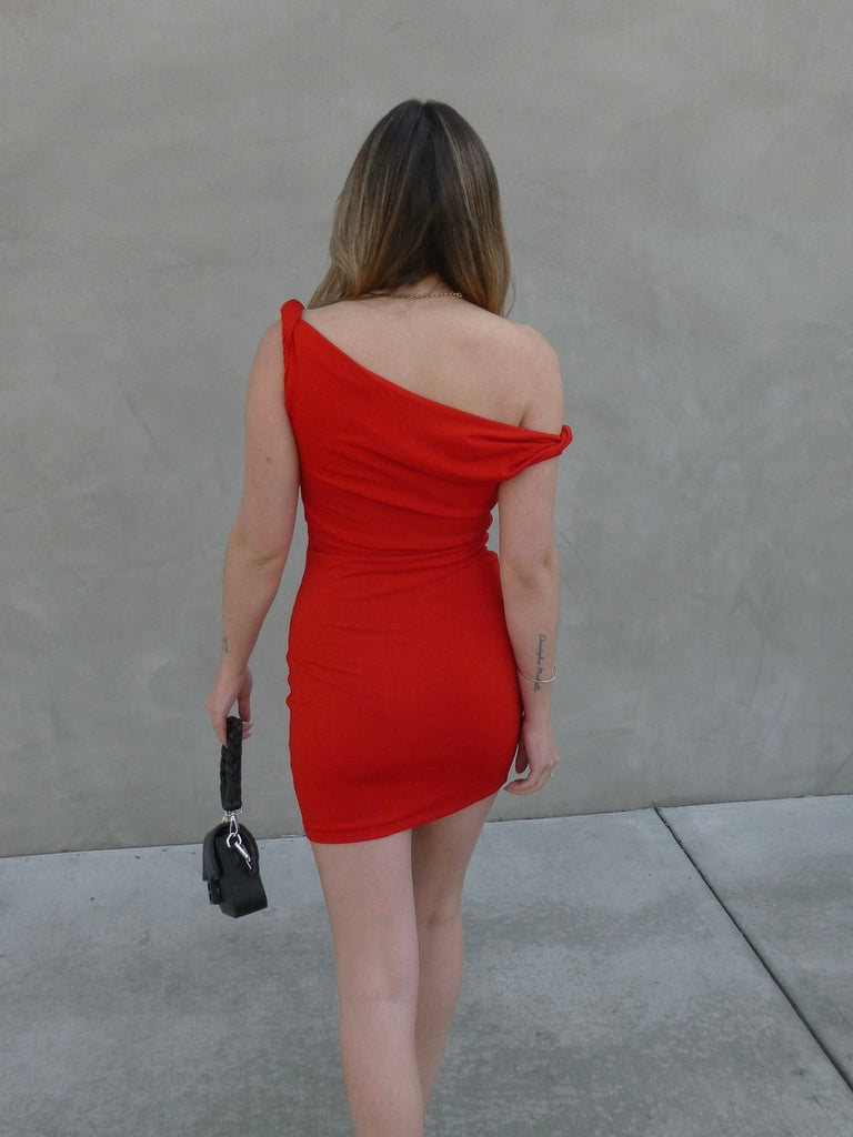 Take a Hint Mini Dress in Red