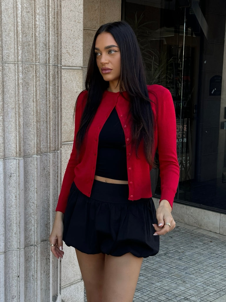 The Monica Cardigan in Red