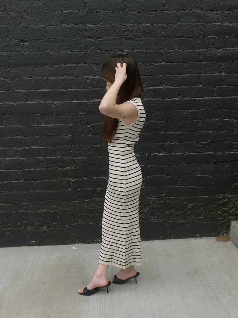 Gisele Stripe Midi Dress in Sandshell by Z SUPPLY