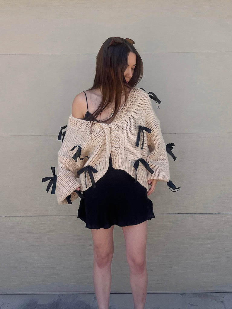 Latte Chunky Knit Cardigan