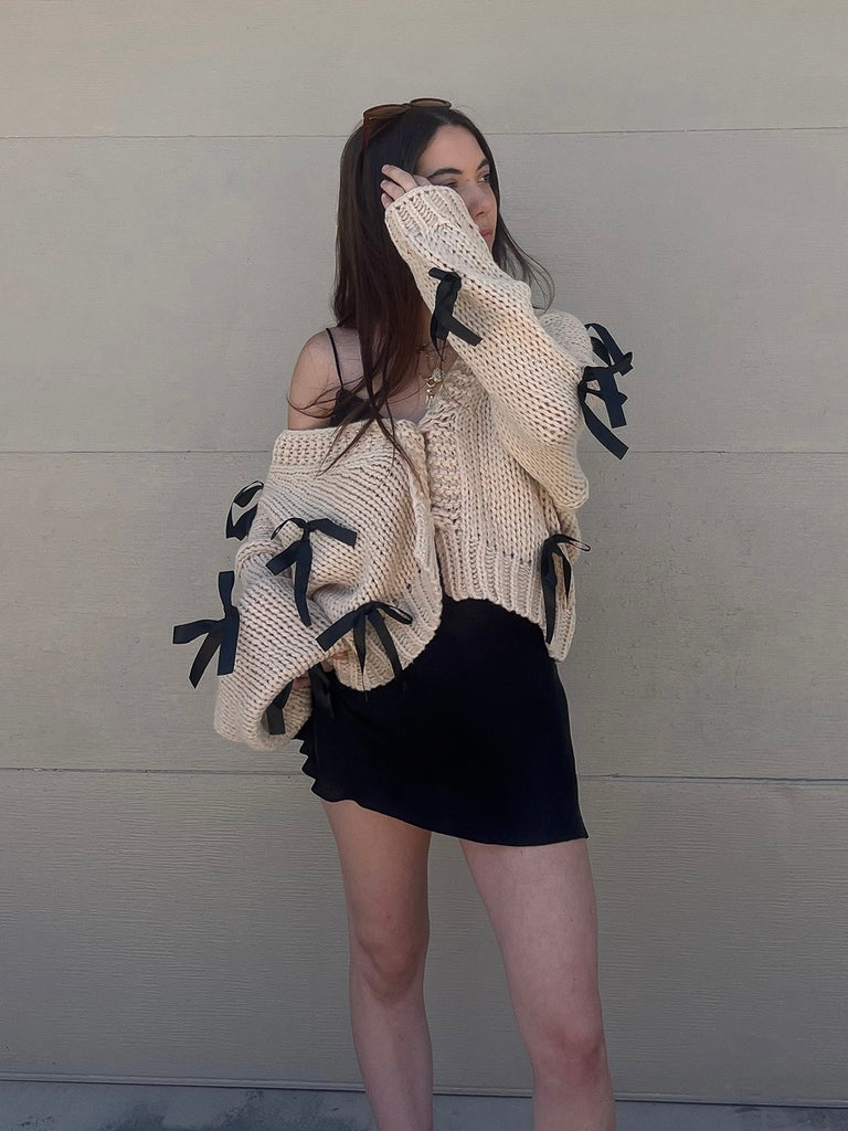 Latte Chunky Knit Cardigan