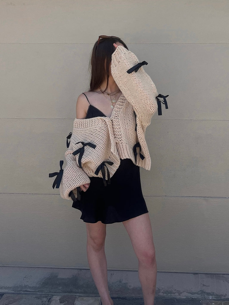 Latte Chunky Knit Cardigan