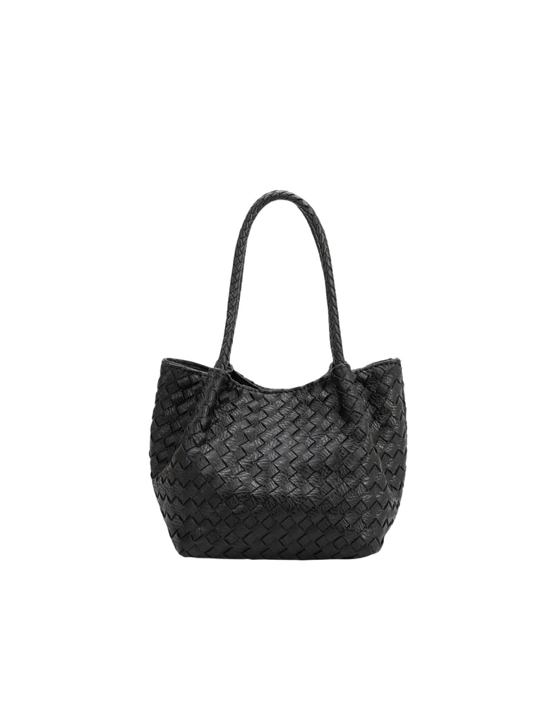 Anahi Black Recycled Top Handle Bag by Black