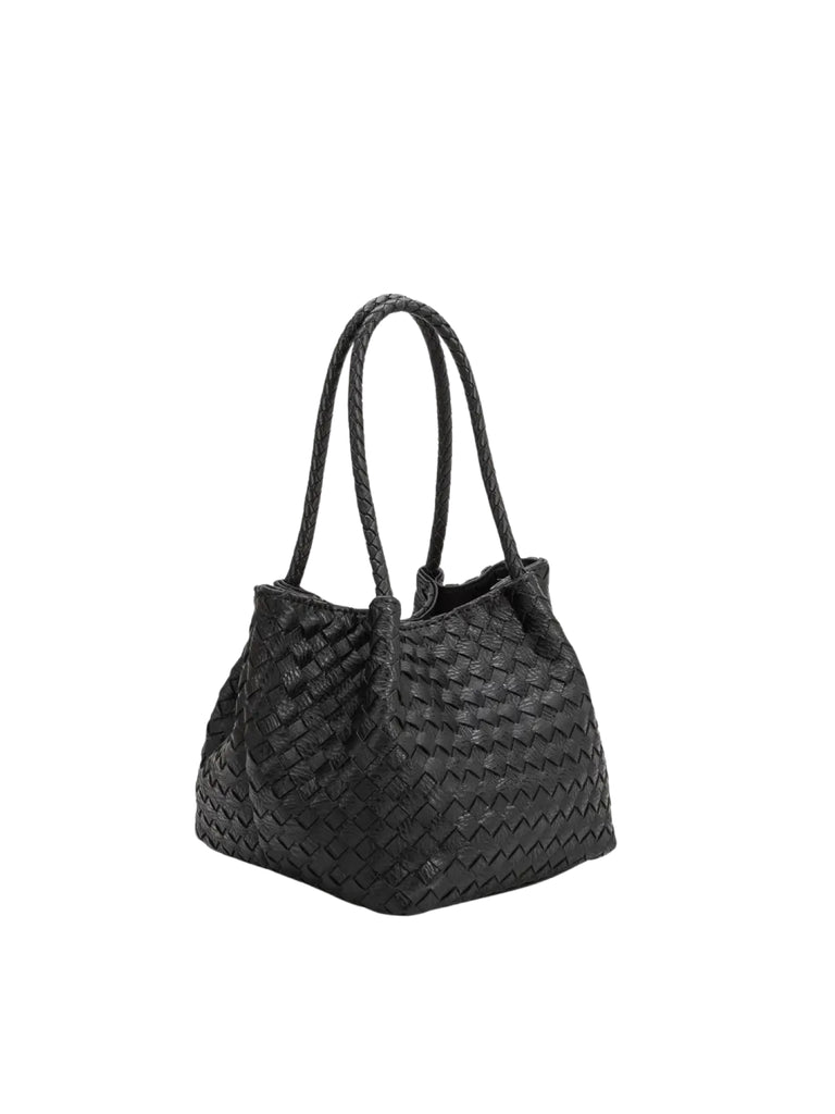 Anahi Black Recycled Top Handle Bag by Black