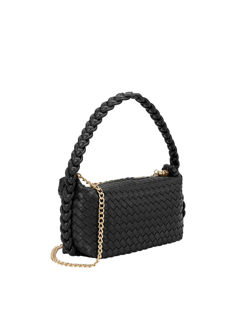 Alma Black Vegan Top Handle Bag in Black