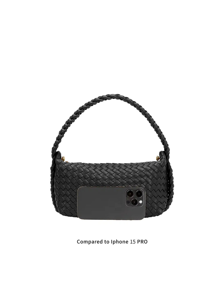 Alma Black Vegan Top Handle Bag in Black