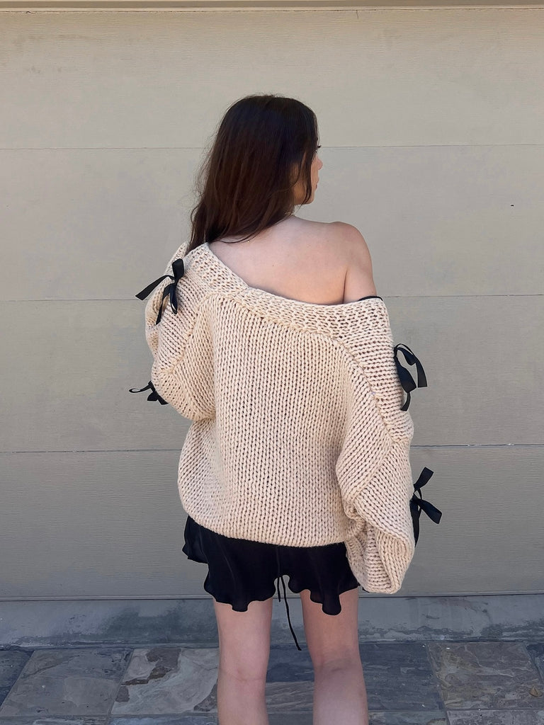 Latte Chunky Knit Cardigan