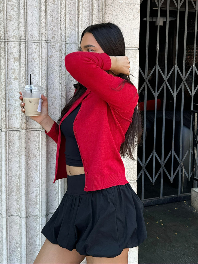 The Monica Cardigan in Red