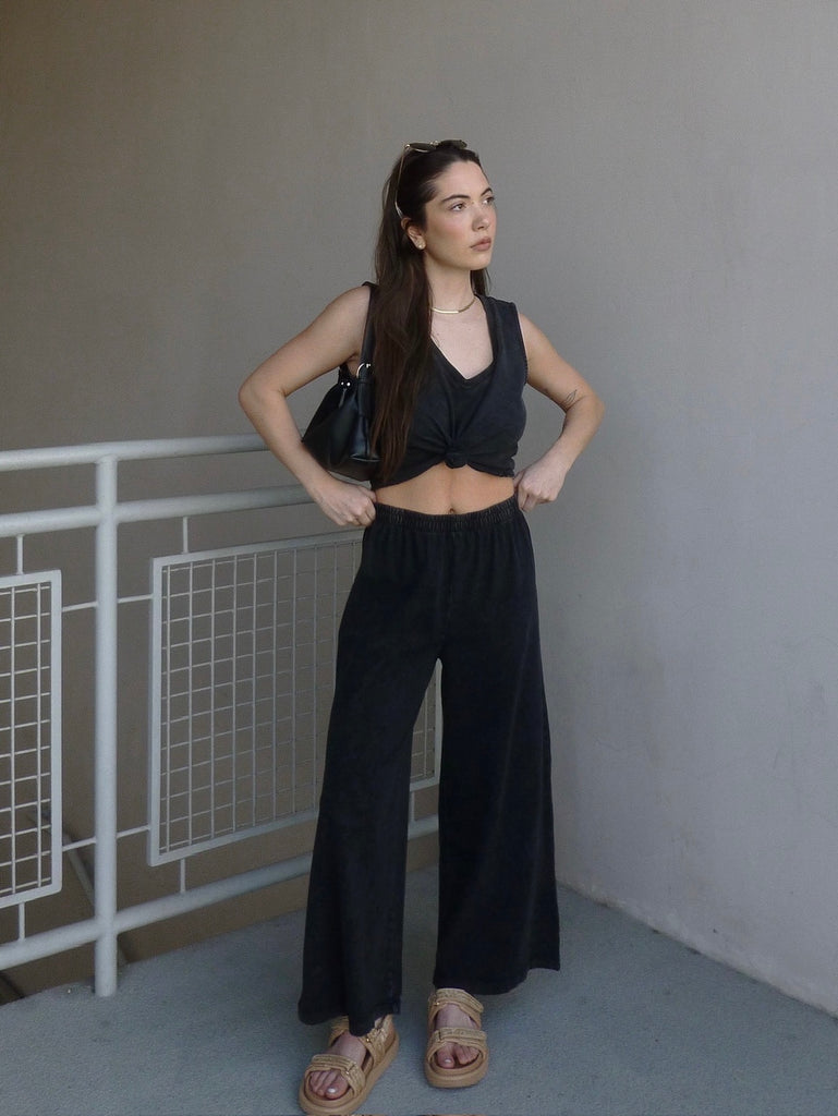 Scout Jersey Flare Pant in Black by Z SUPPLY