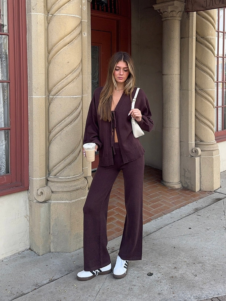 Fallon Knit Pant in Chocolate