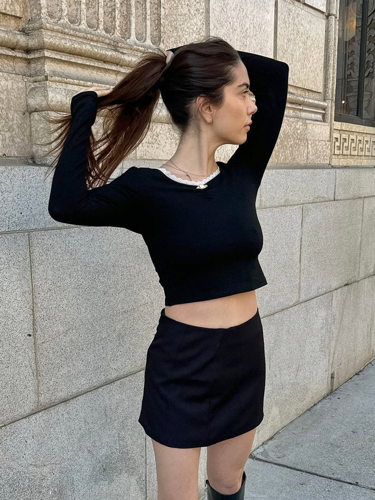 Shelby Long Sleeve Top in Black