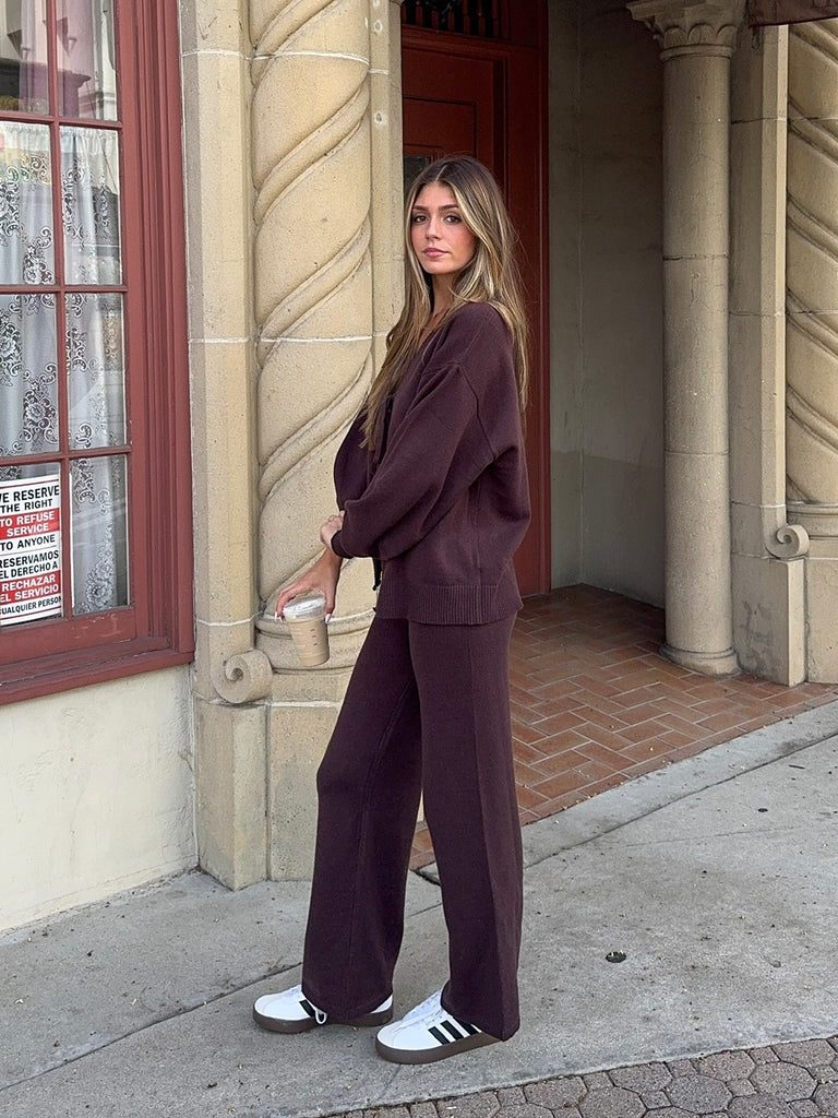 Fallon Tie Cardigan in Chocolate