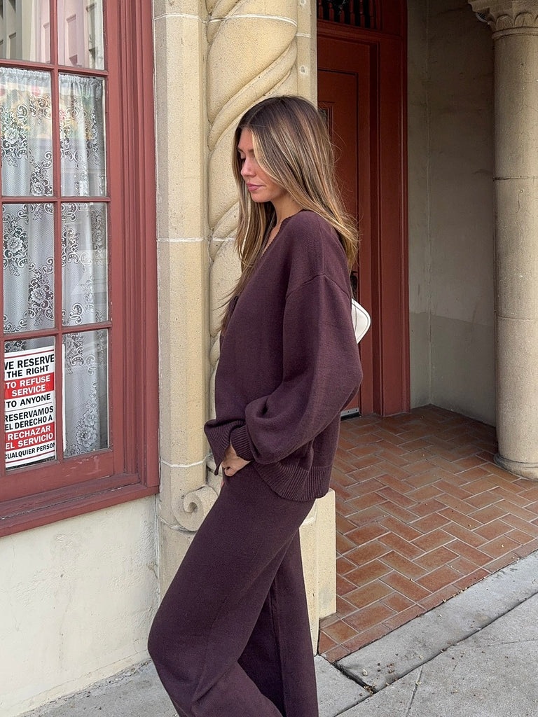 Fallon Tie Cardigan in Chocolate