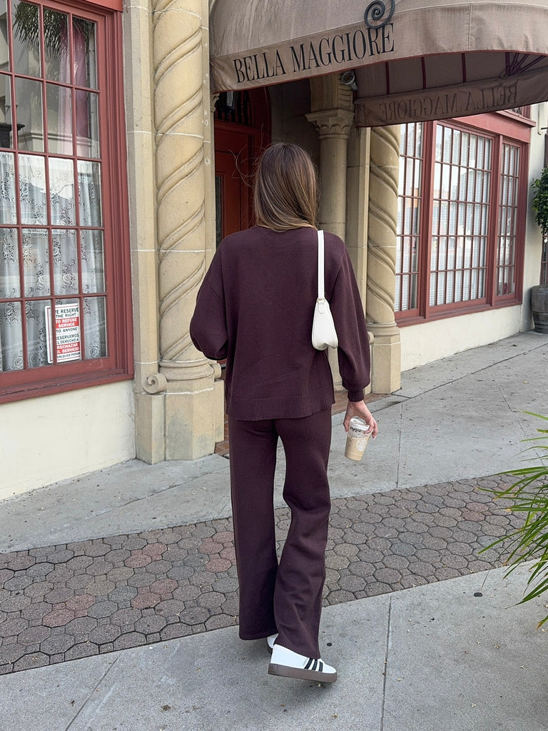 Fallon Tie Cardigan in Chocolate