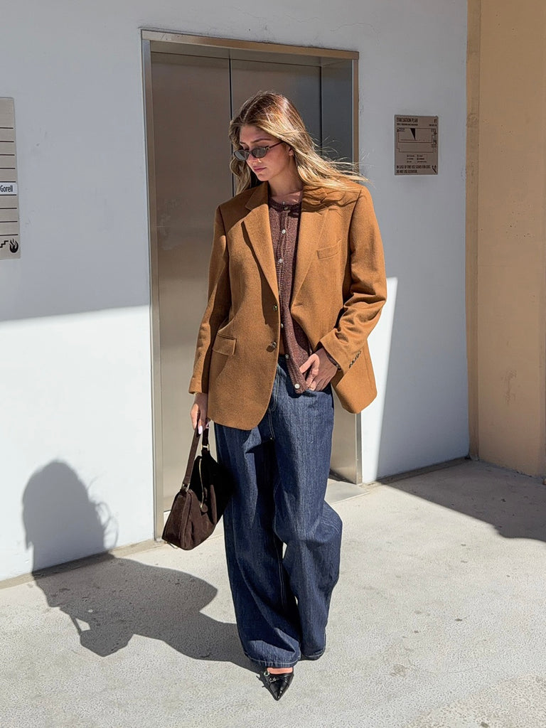 Doyle Button Down Cardigan in Coffee