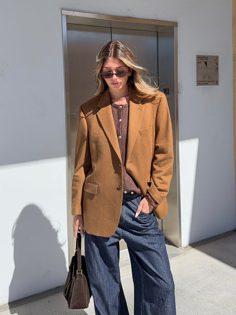 Doyle Button Down Cardigan in Coffee