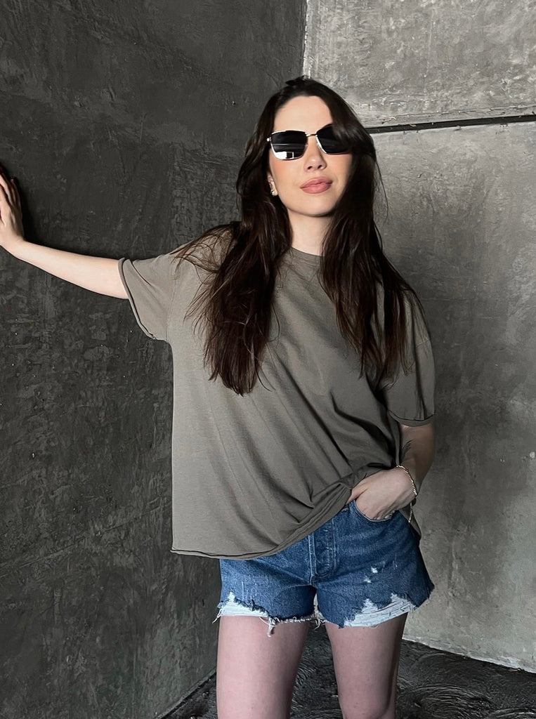 Nina Tee in Olive Stone by FREE PEOPLE