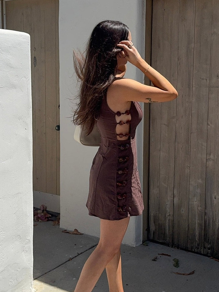 Gio Mini Dress in Chocolate