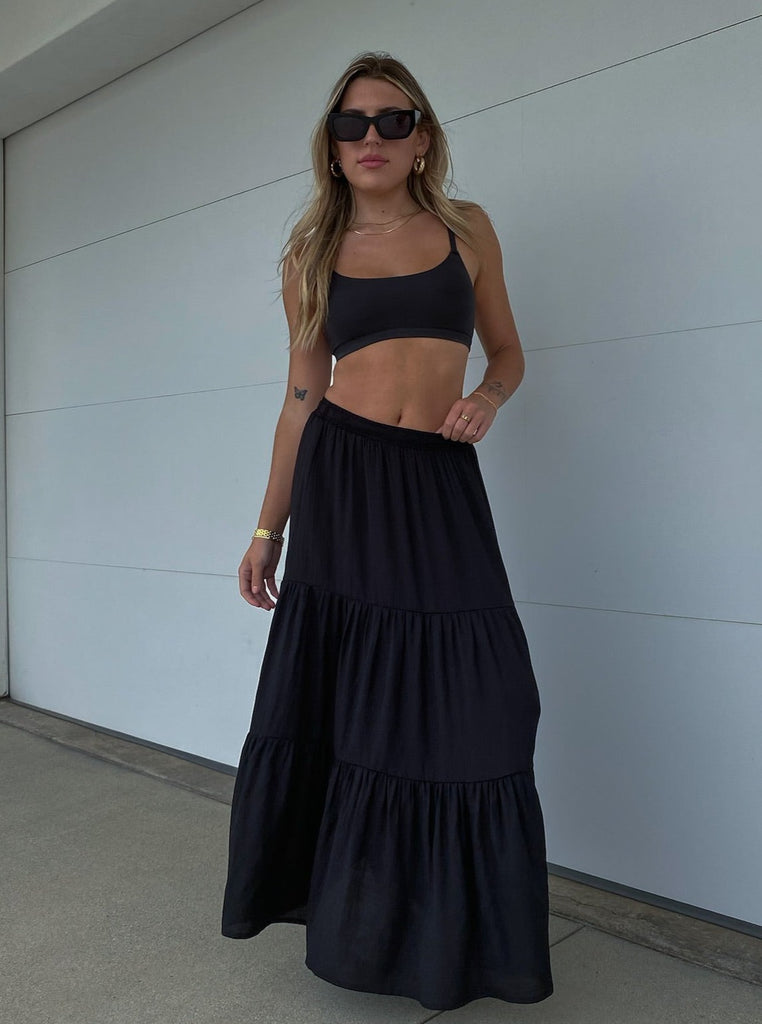 Prairie Maxi Skirt in Black