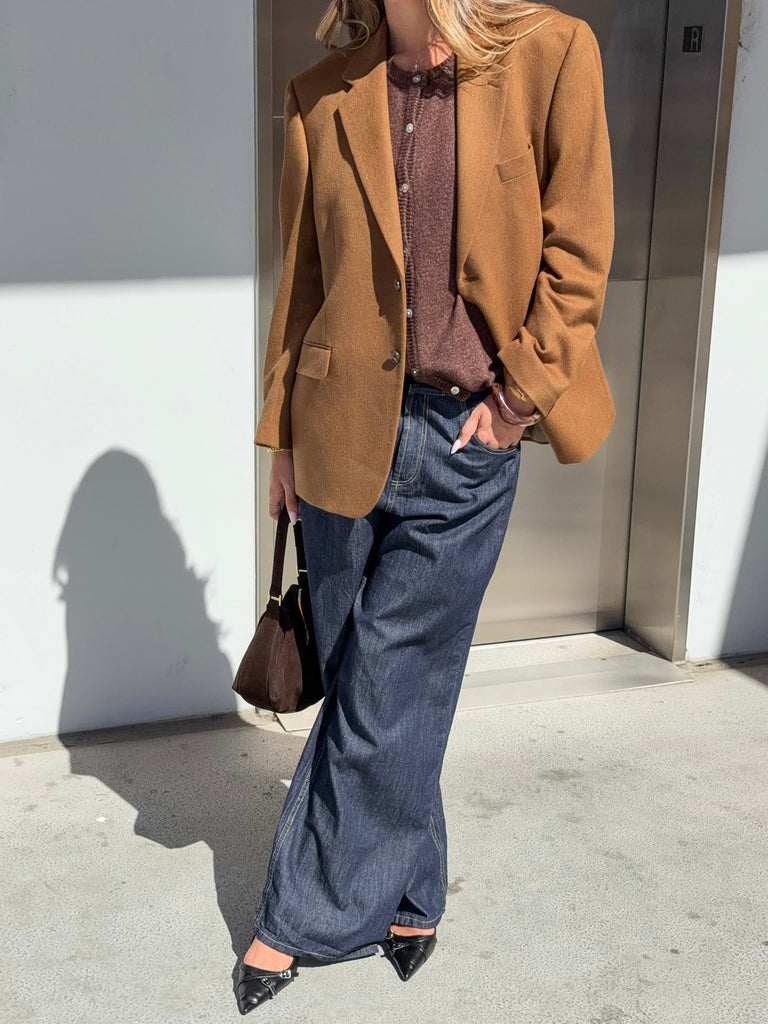 Doyle Button Down Cardigan in Coffee