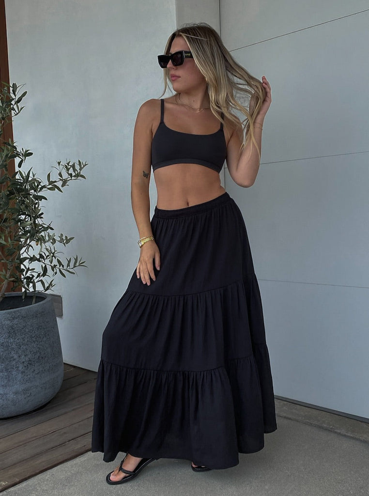 Prairie Maxi Skirt in Black