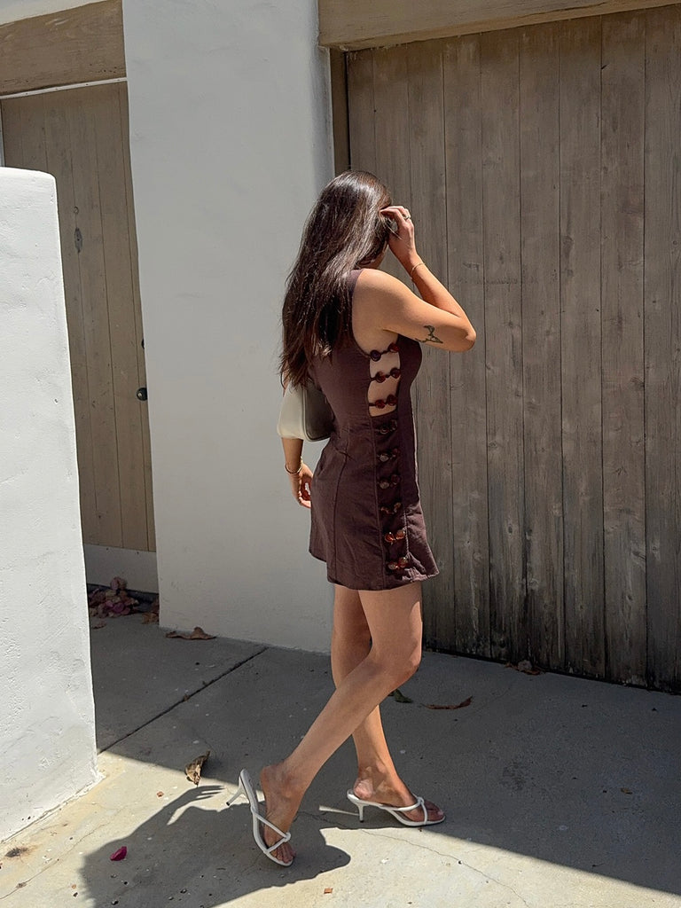 Gio Mini Dress in Chocolate