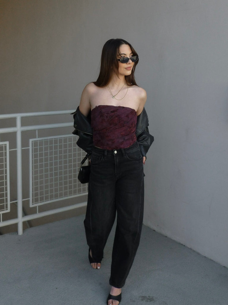 Cabernet Strapless Top