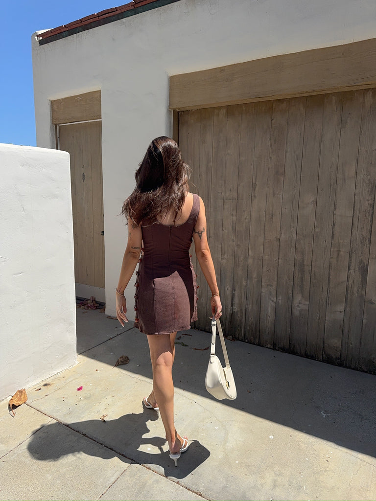 Gio Mini Dress in Chocolate