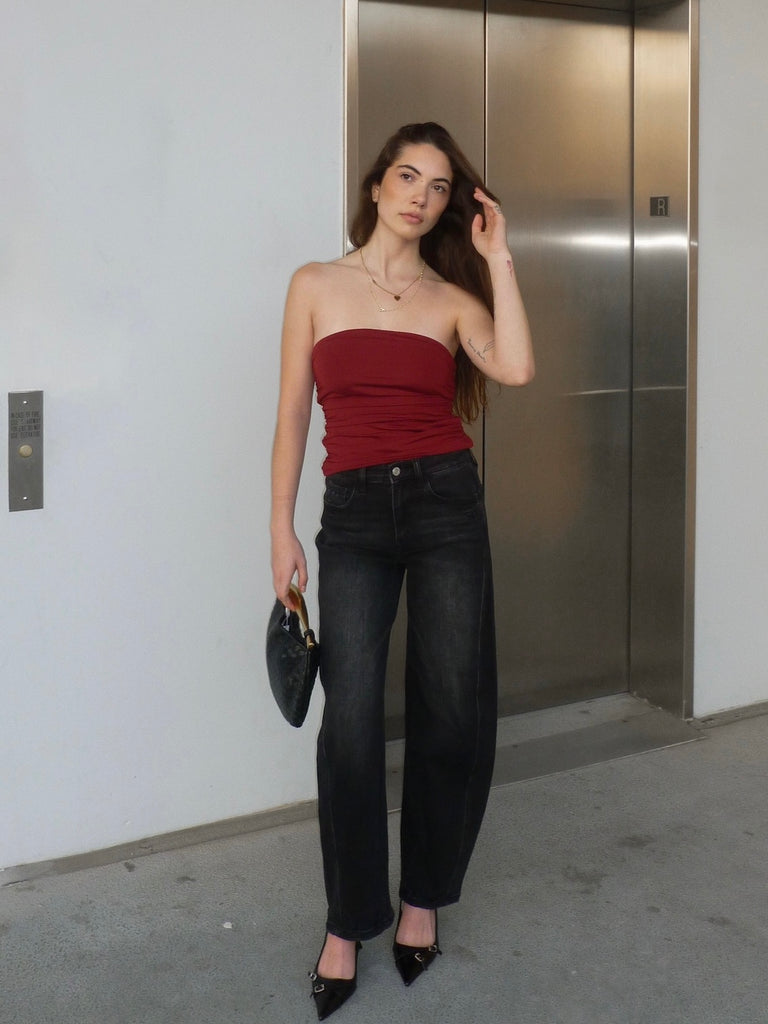 Kate Barrel Leg Jeans in Black