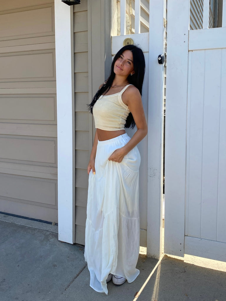 Siesta Maxi Skirt in White