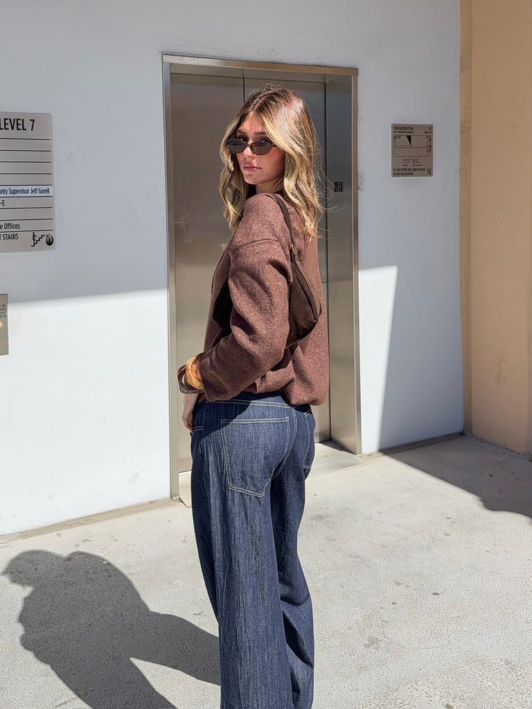Doyle Button Down Cardigan in Coffee