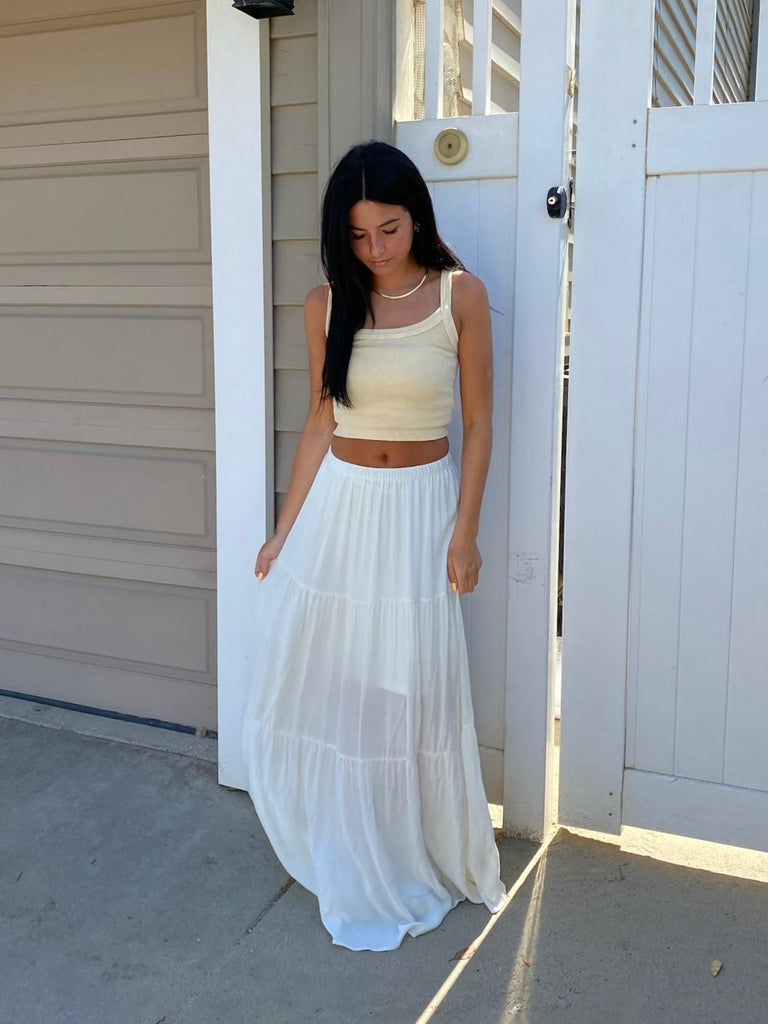 Siesta Maxi Skirt in White