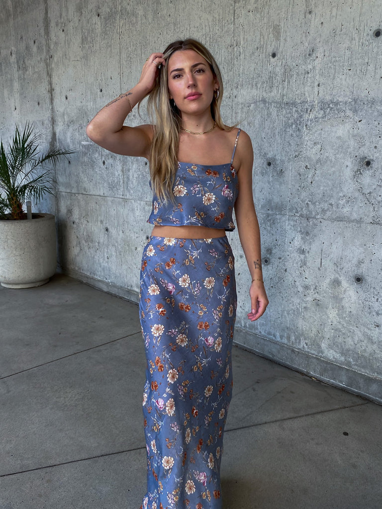 Florence Maxi Skirt in Blue