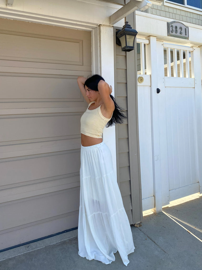 Siesta Maxi Skirt in White