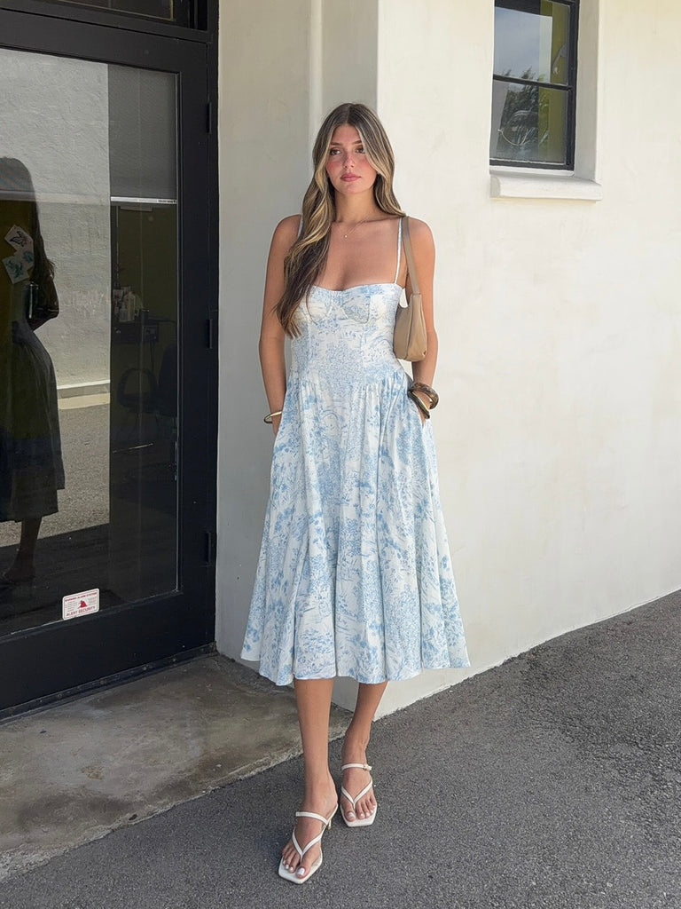Fran Etoile Midi Dress in Blue