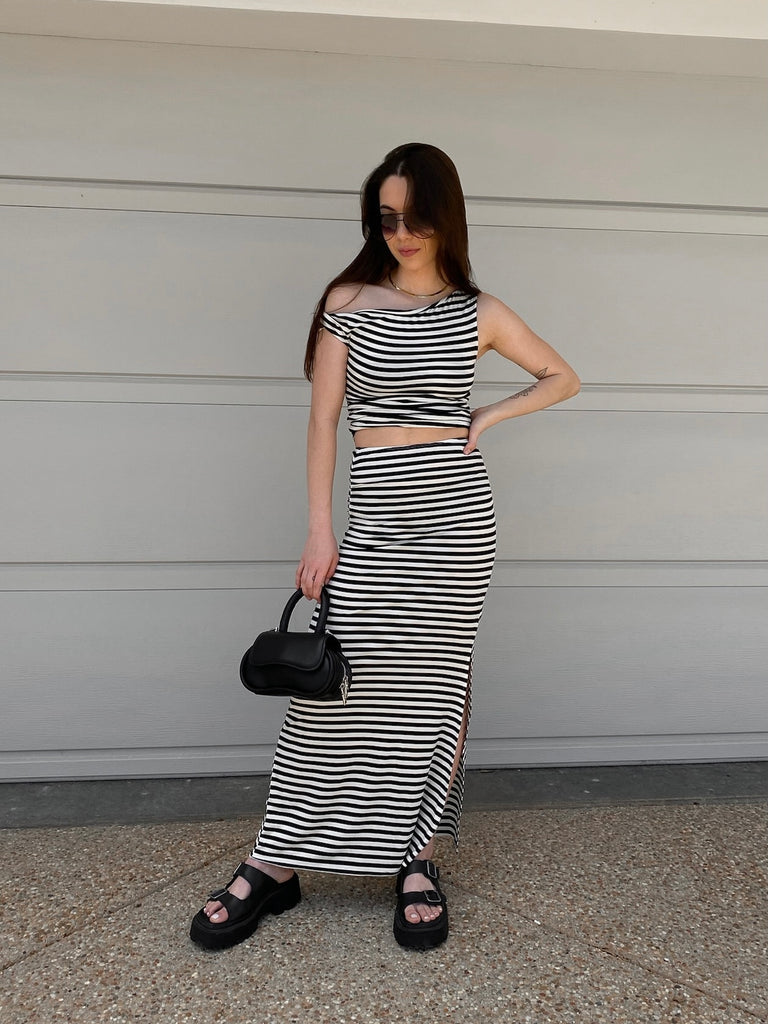 Sighted Stripe Maxi Skirt