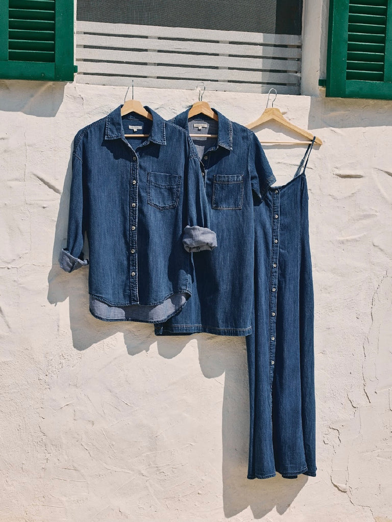 Angel Eyes Denim Midi Dress in Medium Indigo by Z SUPPLY