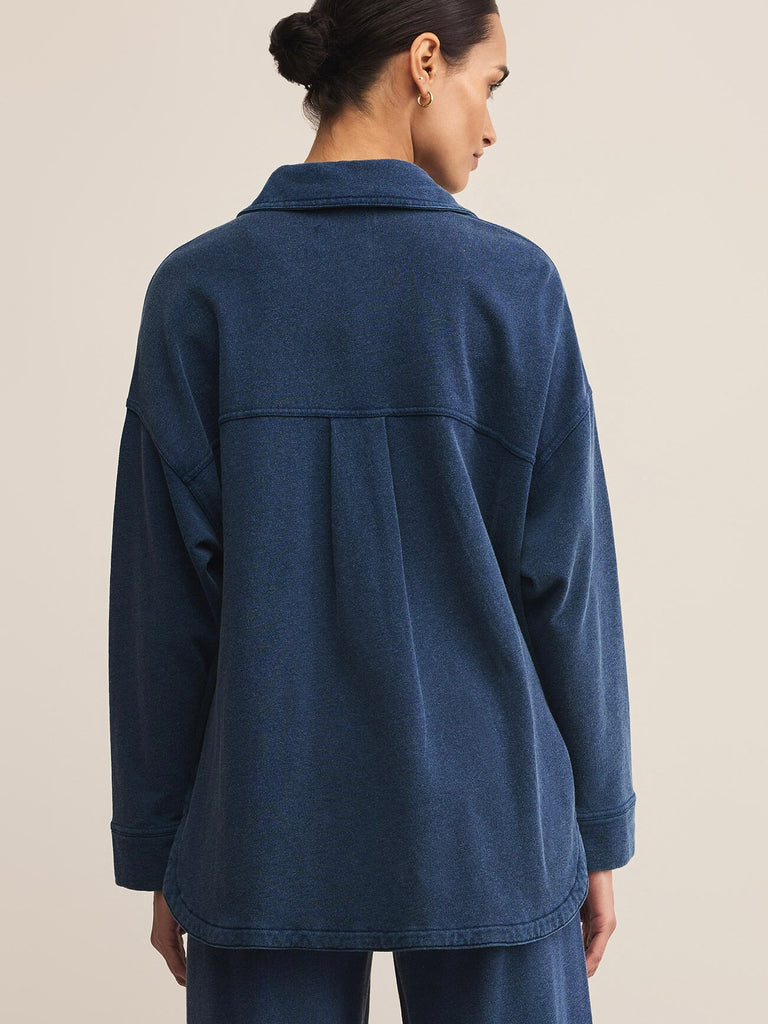 All Day Knit Denim Jacket in Medium Indigo by Z SUPPLY