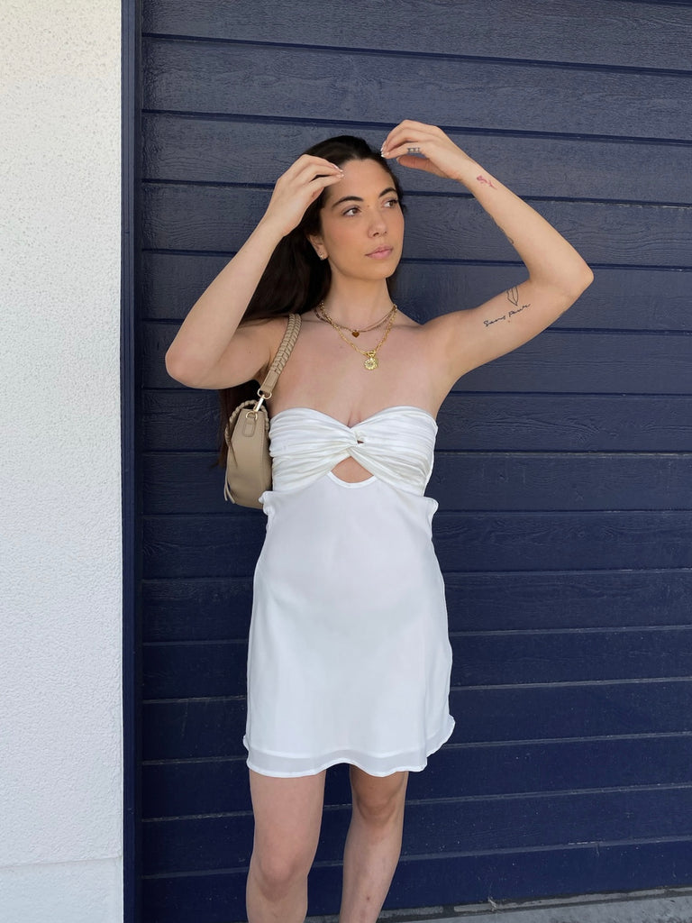 Siren Strapless Dress in White