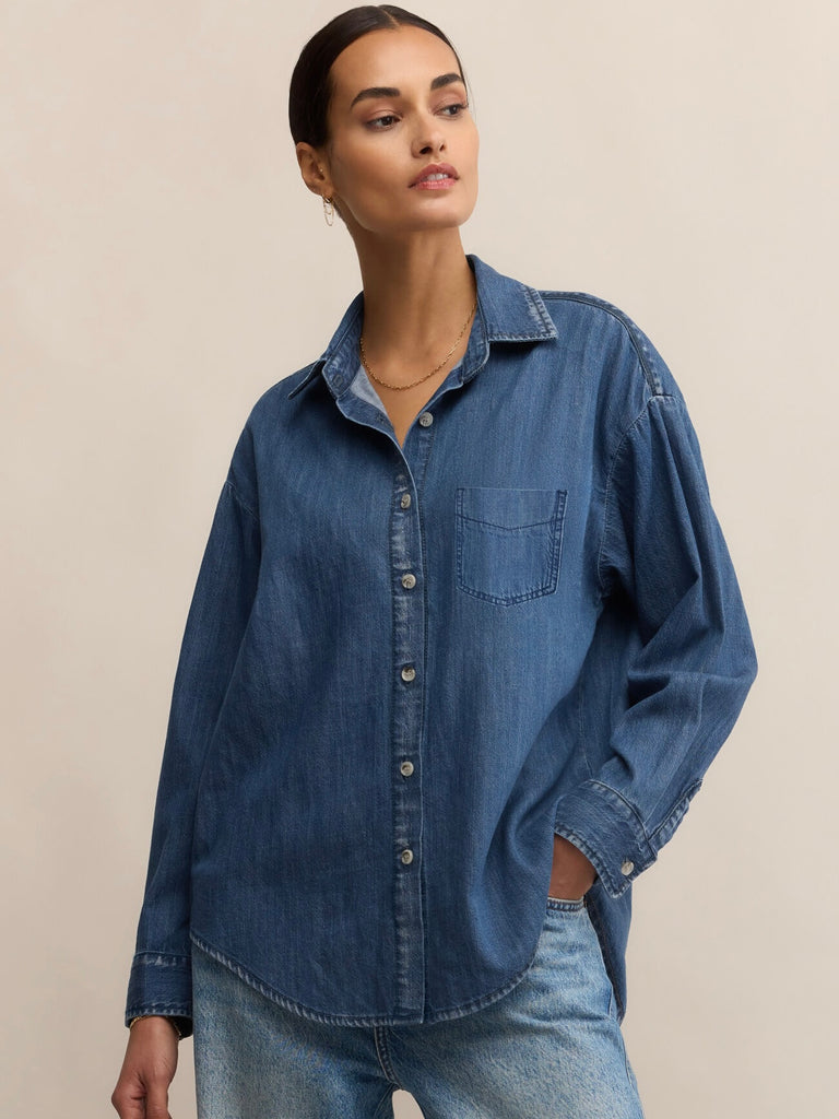 Atwood Denim Shirt in Medium Indigo by Z SUPPLY