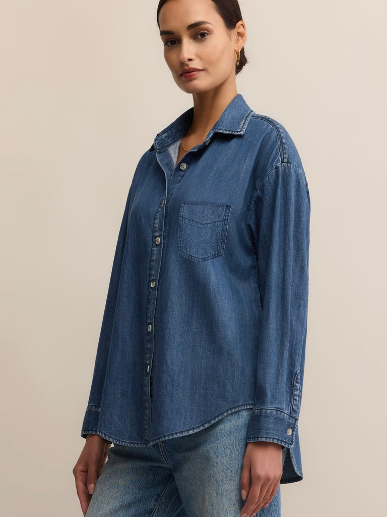Atwood Denim Shirt in Medium Indigo by Z SUPPLY