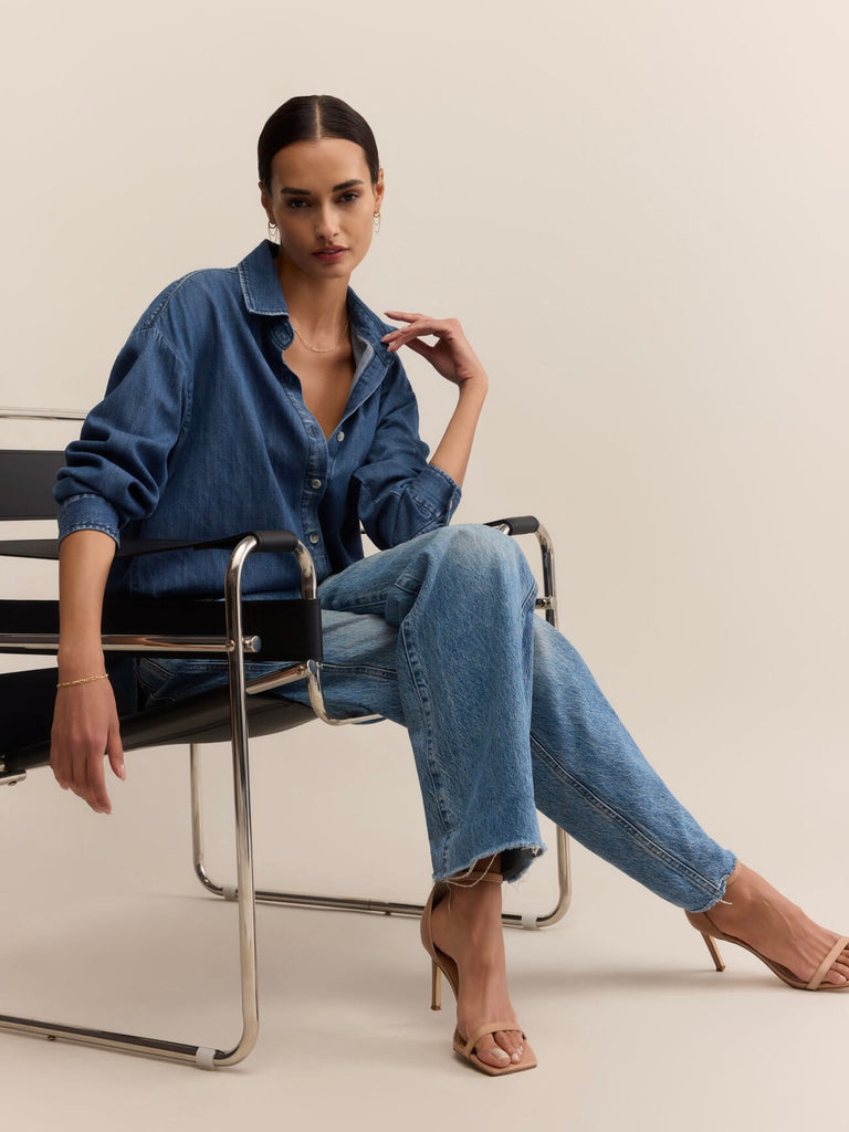 Atwood Denim Shirt in Medium Indigo by Z SUPPLY