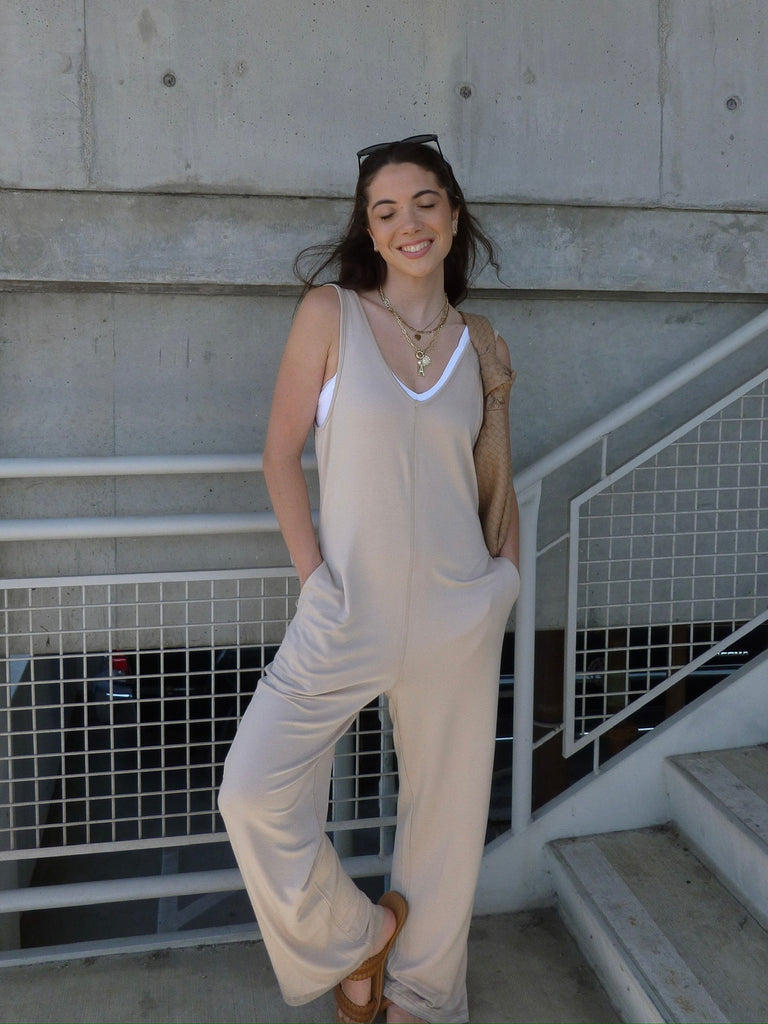 Logan Lounge Jumpsuit in Natural